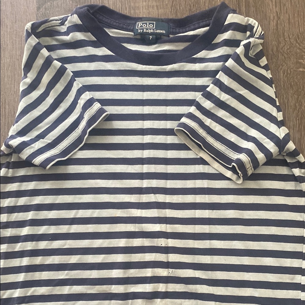 🌊 Polo by Ralph Lauren Blue and White Striped Polo Shirt